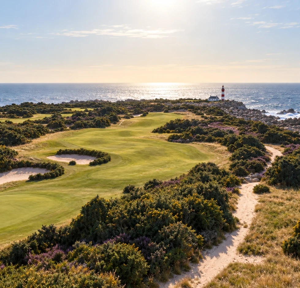 Le fairway du 6 le long de la falaise nord